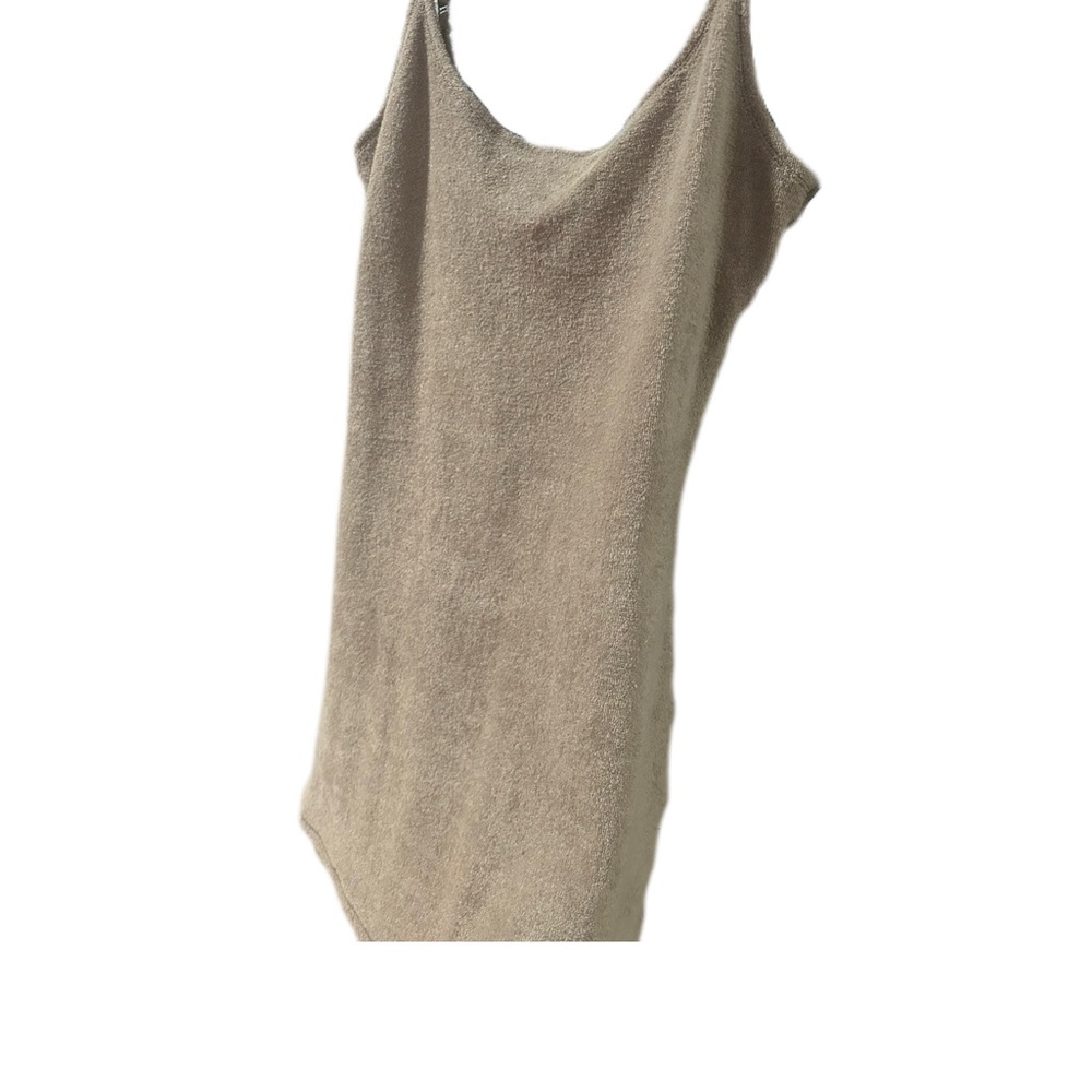 Skims Terrycloth Scoop Neck Cotton Blend Towelling Mini Dress Desert Size M - Picture 3 of 4
